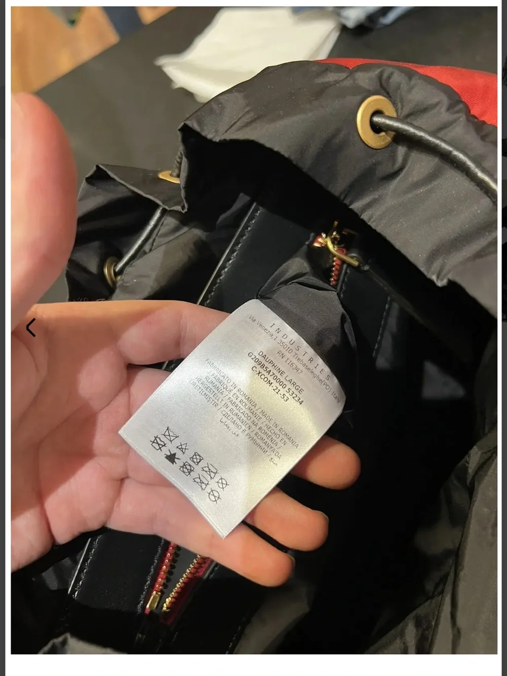 Moncler Red Nylon Mini Backpack with Gold-Tone Accents